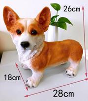 Corgi Dog Figurines Modern Decoration Lucky Resin Craft Corgi Standing Polyresin Home and Garden Decoration statue sculpture 28cmX18cmX26cm
