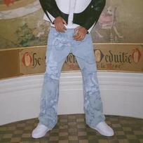 RogueWave Y2k Amerikietiški Kelnės Hip Hop Gatvės apranga Unisex Laisvalaikio Y2k Retro Laisvi Džinsai Madingi Kupidono Angelo Raštas Vyrams Moterims Tiesaus Kirpimo Džinsai S