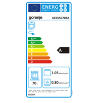 Gorenje | Cooker | GECS5C70XA | Hob type Vitroceramic | Oven type Electric | Stainless steel | Width 50 cm | Grilling | LED | Depth 59.4 cm | 70 L