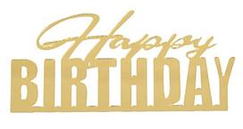 Topper Akrylowy Na Bok Tortu Happy Birthday Złoty Wz1