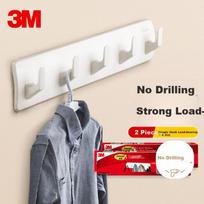 3M Hooks, Multi-Functional No-Drill Pegboard Hooks, Door-Back Hooks for Clothes And Accessories, Adhesive Hooks That Don't Damage Walls, Set of 2