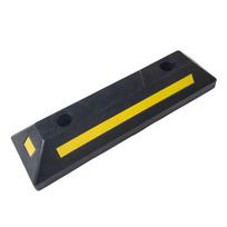 Anti Slip Garage Parking Wheel Stopper Rubber Car Tire Chock with High Visibility Yellow Stripes for All Cars Trucks 1/2Pcs 1Pcs