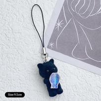 Kawaii Flocking Cat Pendant Phone Lanyard Cute Phone Chain Mobile Phone Charm Backpack Decoration Headphone Case Charm Gifts 1