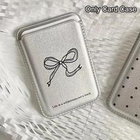 Cute Bowknot Butterfly Pearl Phone Back Card Case For Id Card Bank Card For Magsafe For Iphone Phone Card Holder Bracket A6