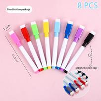 8Pcs Colorful Magnetic Whiteboard Dry Erase Marker Pens High-Capacity Erasable Whiteboard Marker Pens Office School Supplies A1