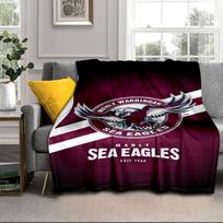 Manly Sea Eagles Crest Portable Blanket/Soft Blanket Bedding Blanket Suitable for Travel Camping Living Rooms Offices Sofas Fan Gifts 75x90cm