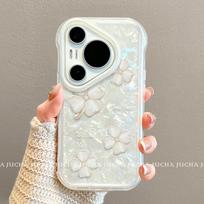 Full Coverage Silicone Phone Case Pura 70 With Lucky Clover Design Shockproof Protective Cover Women Huawei Pura 90