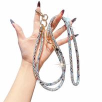 Square Crystal Mobile Phone Lanyard Bright Rhinestone Phone Wrist Strap  Neck Strap