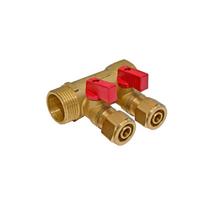 Pex distributor 1  x 16mm x2 with valves for hot water