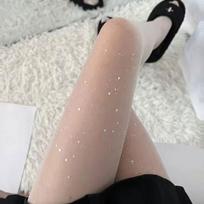 Breathable Ultra-Thin Silk Stocking Women Sexy Diamond Long Socks Girls Anti Snag Shiny Tights Bling Rhinestone Pantyhose One Size