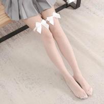Thigh High Stockings Women Ultra-Thin Transparent Nylon Long Socks Jk Girls Cute Bowknot Kawaii Knee High Socks Stockings One Size