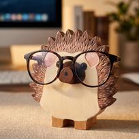 Wooden Desk Top Glasses Display Stand  Living Room Side Table Ornamental Rack hedgehog