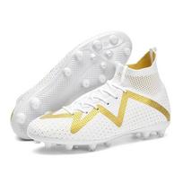 Football Shoes  Shoes High-quality Large Size, High Elastic Socks, Artificial Lawn Long Nail Football Boots, Child Training Football Boots 39 balta