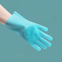 Pet Bath Gloves Dog and Cat Bath Accessories Scratch and Bite Resistant Teddy Golden Hair Scrub Extended Cleaning Brush Blue 1 pack [Left Hand]