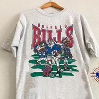 90-ųjų Looney Tunes Buffalo Bills NFL futbolo Looney Tunes Pakartotinis unisex marškinėlis S gray