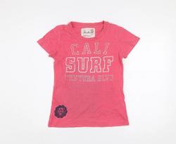Southside Womens Pink Cotton 'Cali Surf' Graphic T-Shirt Size 10 M