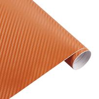 15x100cm 3D Carbon Fiber Vinyl Wrap Film Car Stickers Waterproof Self-adhesive Automobiles Motorcycle DIY Decoration Accessories 15x100cm oranžinė