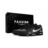 Jordan Air Jordan 1 Dark Night Brush Stroke Special Box Vintage Basketball Shoes Men's Black Gray 553558-093(Team1896--LH) 40