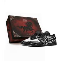 Jordan Air Jordan 1 Low Three Times Laboratory, Horse Year Limited, Xuanxi Ink Chase, Box Abrasion Resistant 553558-040(Team-S-BOX) 46