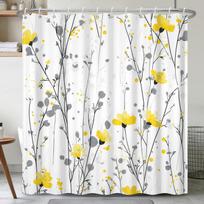 Nature Landscape Shower Curtain with Hooks – Rustic Scenic Lake & Forest Print Waterproof Fabric Bath Tub Curtain for Farmhouse (as the picture,W90xH180cm-35x70in)
