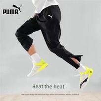 Puma Men's Sports Pants 2026 Summer New Black Training Pants with Zipper and Jogger Cuffs Casual Pants M juoda