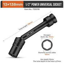 AC Electric Wrench Adapter Hex Socket Head Square Hole Connector Black Type