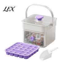 Odor Resistant Ice Tray 2-In-1 Tray, Maker And Storage Bin Set, Large Capacity 25-Cell Dust-proof One-Click Easy Release Cube Maker, for Camping Single Layer