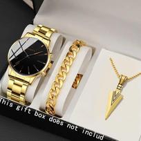 Watch 3-Piece Set Watch Bracelet Necklace Men'S Watch Quartz Watch