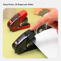 MAX Mectizan Low-Effort Stapler Compatible with No.10 Staples, Office Compact Stapler Can Staple up to 32 Pages with Staple Remover, HD-10FL3 Red