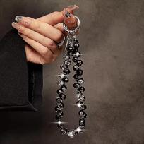 Flashing Mobile Phone Lanyard High-End Luxury Short Water Drop Crystal Hanging Chain Hand-Beaded Wrist Chain Hand-Held Pendant A4