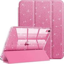 Dėl iPad 11-osios 12-osios A19 A16 dėklas 10-osios su pieštuko laikikliu Funda iPad Air 11 13 M4 Pro 11 12.9 4 5 10.9 10.2 Smart Blizgantis dangtelis iPad 10th 10.9 2022 pink
