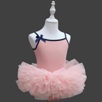Butterfly Bow Girl Ballet Tutu Dress Sleeveless Ballet Leotard  Ballet Dancewear 110cm rožinė