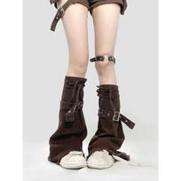 Unisex Chunky Ribbed Leg Warmers In Dark Brown Retro Y2K Streetwear Style Medium Thickness Eco-Friendly Viscose Blend One Size Dark Plum Leg Warmers