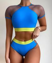 Women's Bandage Swimsuit High Waist Sexy Bikini S mėlyna