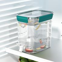 With Spigot Cold Water Kettle Plastic Fruit Teapot Portable Water Container  Party Supplies Green-3.5L