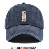 pc Shiba Inu Smiling Face Pattern I PROTECT THE FAMILY Printed Baseball Cap Fresh Cute Sun Hat Fashionable Individual Trend 1pc