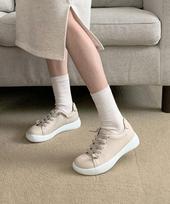 [Gisse] Natural Leather Sneakers [GIS-43243] 225-Black