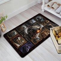 Steam Train Collage Pattern Rug Floor Mat for Living Room or Bedroom Soft and Comfortable Carpet a Gift for Birthday and Holiday. 40x60cm( 15x23in ) įvairiaspalvis