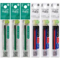 Green 3 Each of and PILOT Frixion Ballpoint Pen Refills Ball Slim Extra Fine LFBTRF12EFG Green Refill per 3 Packs of LFBTRF30EF3C Each of and Blue