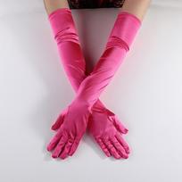52cm 70cm Ilgio Satino Pirštinės Moterims Vestuvių vakarėlio Suknelė Vakarinės Etiketo Pasiruošimas Vienspalvės Ilgos Pirštinės Aksesuarai One Size pink