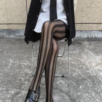 Striped Thigh High Stockings Pantyhoses Lingerie Hosiery Ultra-Thin Nylon Tights Pantyhose Women Black Tights Body Stockings New One Size