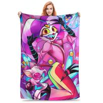 Fizzaroli Helluva Boss Animated Horror Musical Blanket Lightweight Flannel Sofa Throw Blanket for Couch Throws Bedspread Quilt Size: 75*100cm, Weight: 230 GSM