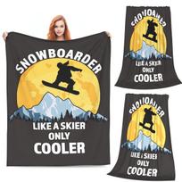 Snowboard Like A Normal Just A Cooler Blanket Soft Warm Flannel Throw Blanket Bedding for Bed Livingroom Picnic Travel Home Sofa Size: 75*100cm, Weight: 230 GSM