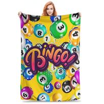 Funny Bingo Game Blanket Multi-function Fleece Sofa Throw Blanket for Couch Bedding Outdoor Throws Bedspread Quilt Size: 75*100cm, Weight: 230 GSM