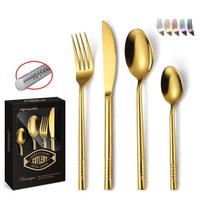 Thickened Hammer Pattern 430 Stainless Steel Tableware Set 4 Piece Set Western Style Steak Household Knife Fork  Spoon auksas