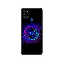Juodas TPU dėklas Samsung Galaxy A50 50S A30S A10 A01 A11 A21S A31 A41 A51 A71 M21 M30S S10 LITE dangtelis Zodiako ženklai Samsung A01