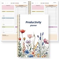 B5 Productivity Planner, Daily and Weekly Organizer with Priorities,To-Do List,Schedule,Floral Cover Journal for Time Management balta