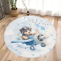 Pilotinis lokiukas Žirklės Apvalus kilimas svetainei Kavos staliukai Miegamasis Didelis plotas Kilimas Namų dekoracija Neslystantis grindų kilimėlis Diameter 60cm