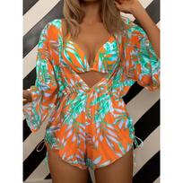 Swimsuit new split women's three-piece swimsuit bikini swimsuit BIKINI sexy swimsuit S oranžinė