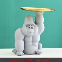Premium Cartoon Craft Gifts Home Decor King Kong Statue Key Organizer Tray Ornament Gorilla Sculpture Living Room Decor Decorations Resin Fun
